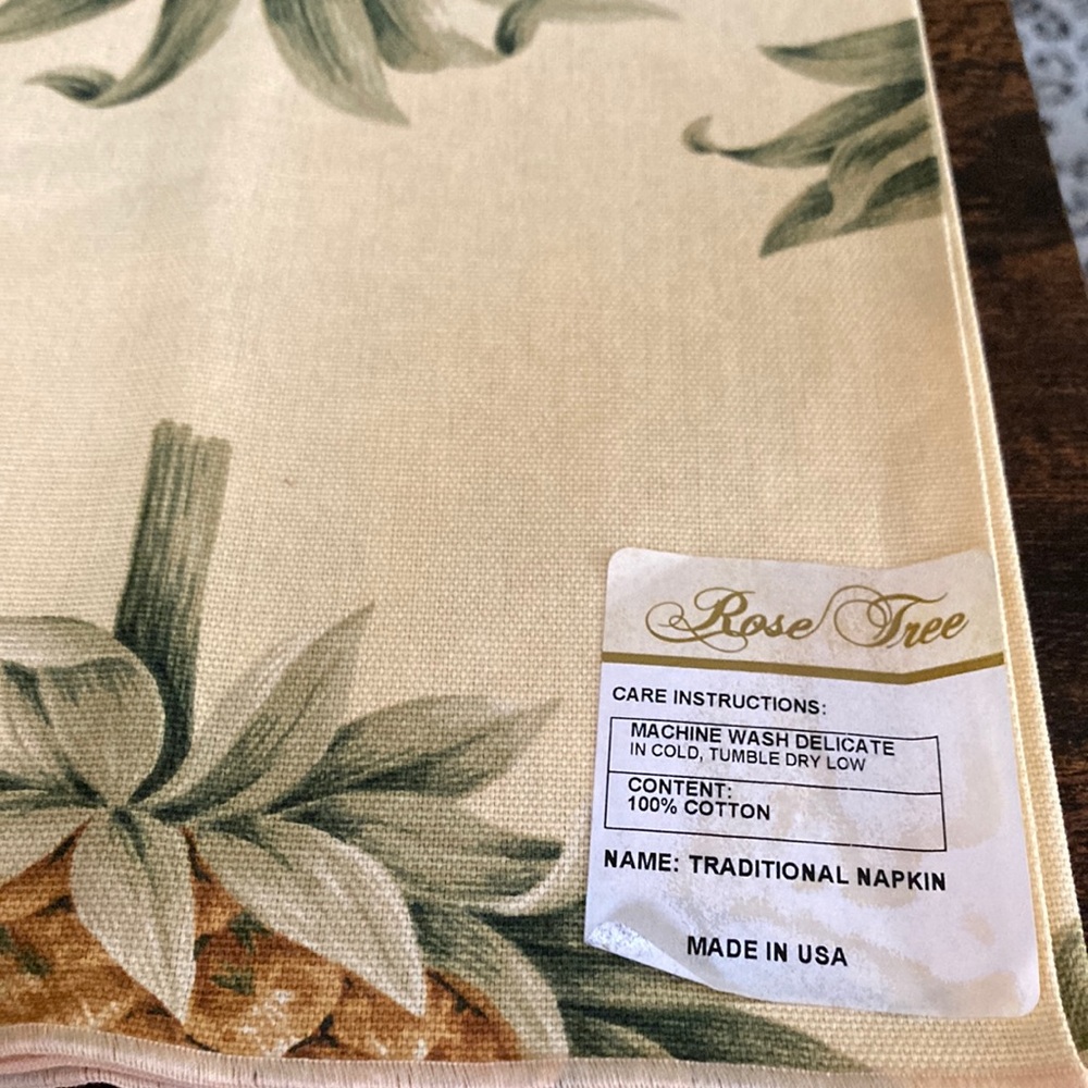 Eight cloth napkins by Rose Tree